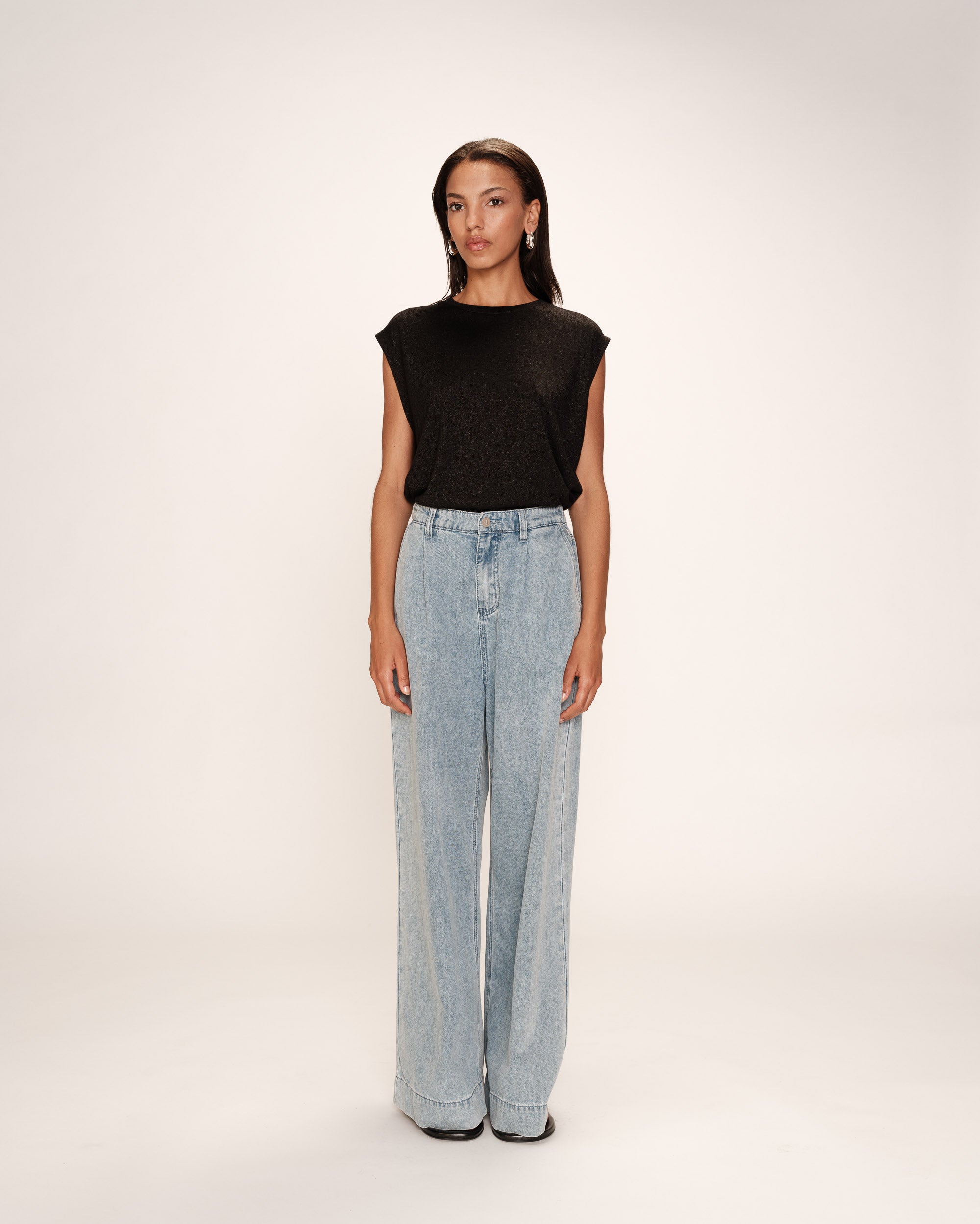 Straight lurex top black Rimbaud_13268