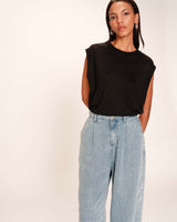 Straight lurex top black Rimbaud_13268