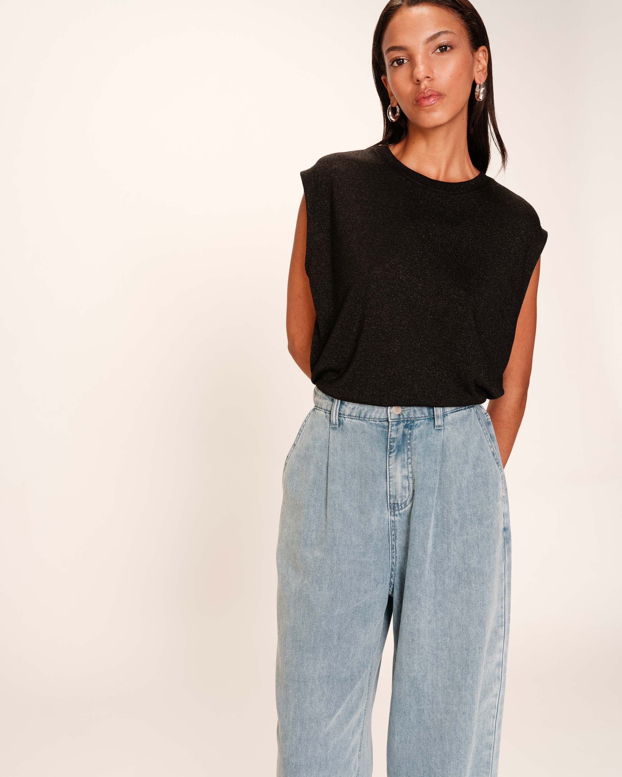 Straight lurex top black Rimbaud_13268