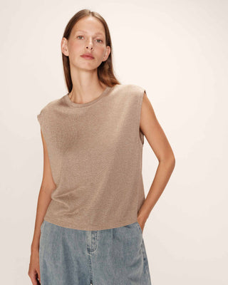 T-SHIRT TAUPE TOP