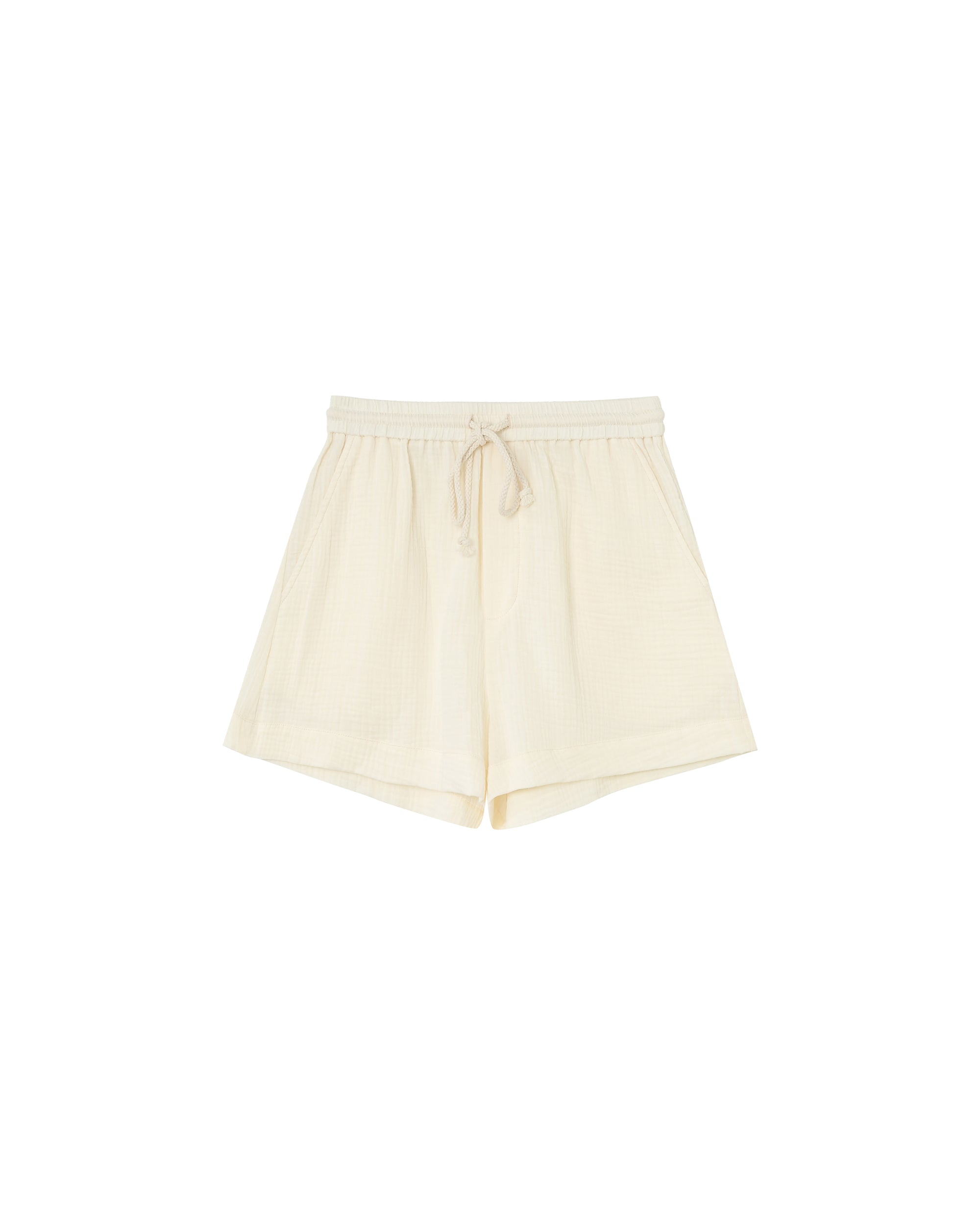 Wide cotton shorts ecru Rio_13112