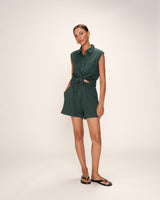 Wide cotton shorts emerald Rio_13112