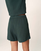 Wide cotton shorts emerald Rio_13112