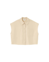 Short cotton shirt beige Rise_13228