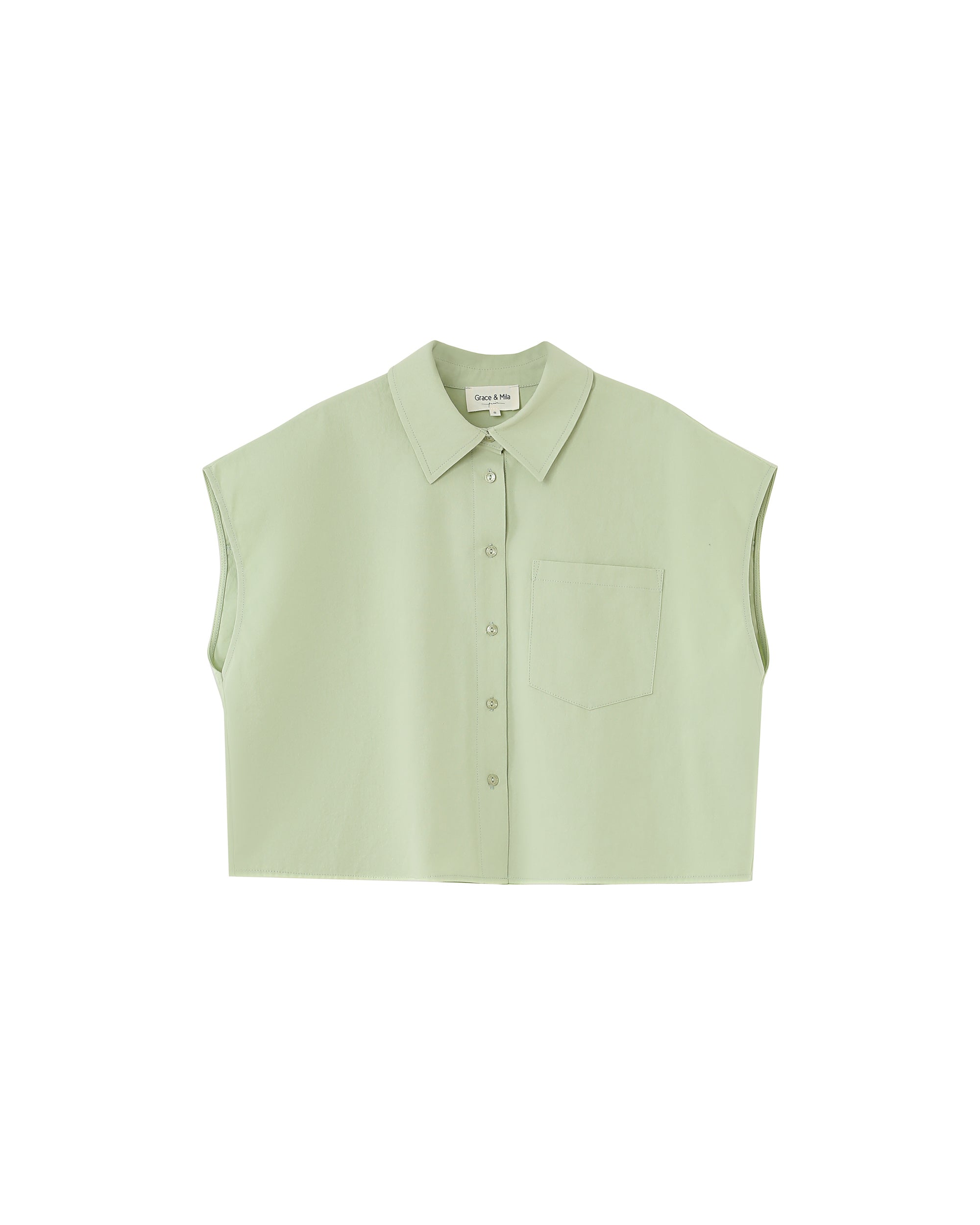 Short cotton shirt menthe Rise_13228