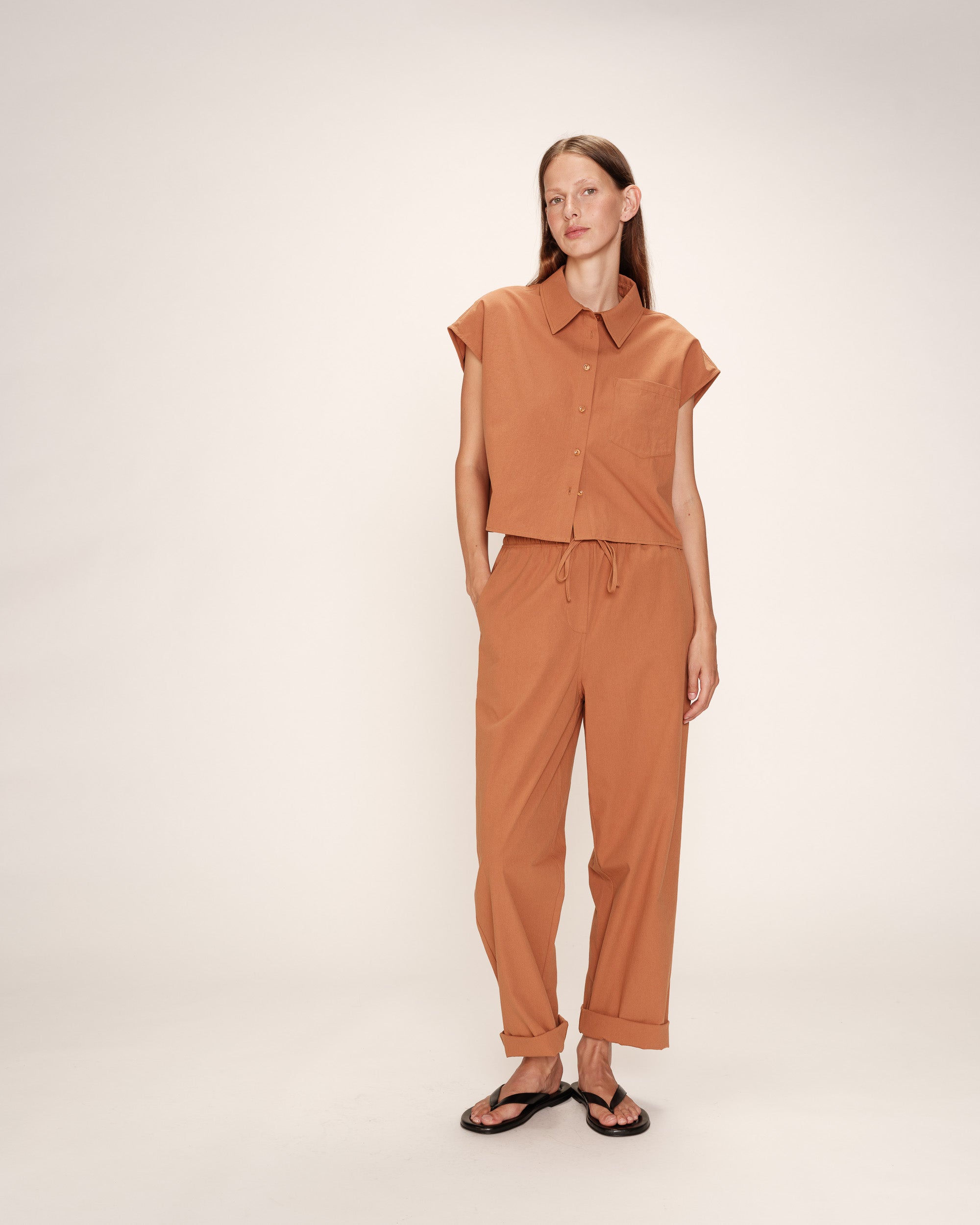 Short cotton shirt terre Rise_13228
