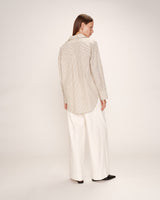 Chemise oversize rayee ecru Riviere