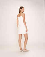 Robe courte encolure carree ecru Rivoli