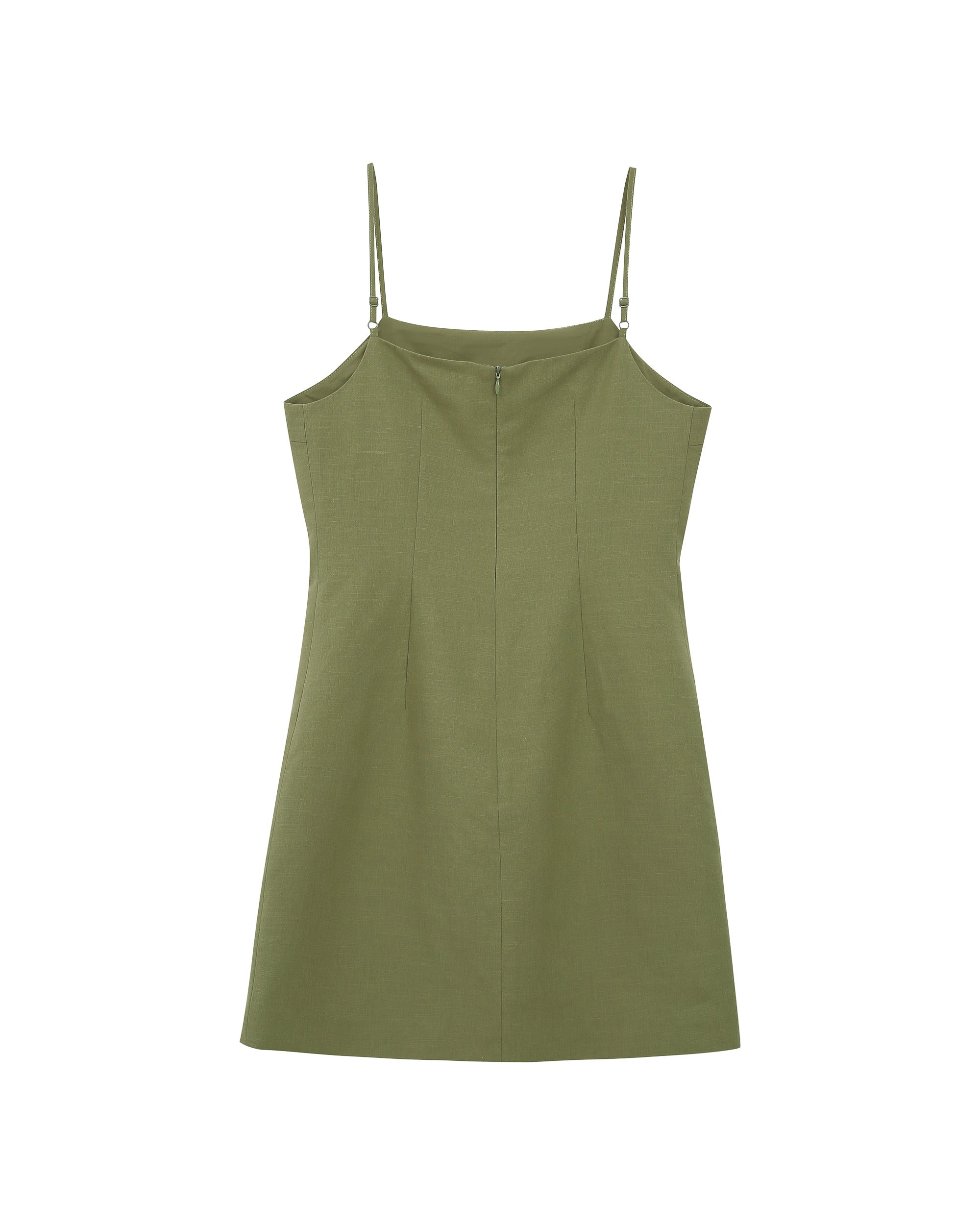 Robe courte encolure carree vert Rivoli