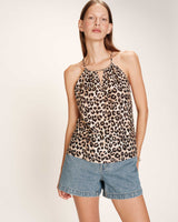 Top imprimé leopard beige Robb