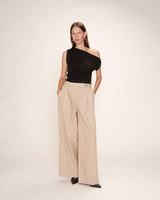 Pantalon droit en lin beige Robin