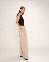 Pantalon droit en lin beige Robin