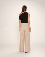 Pantalon droit en lin beige Robin
