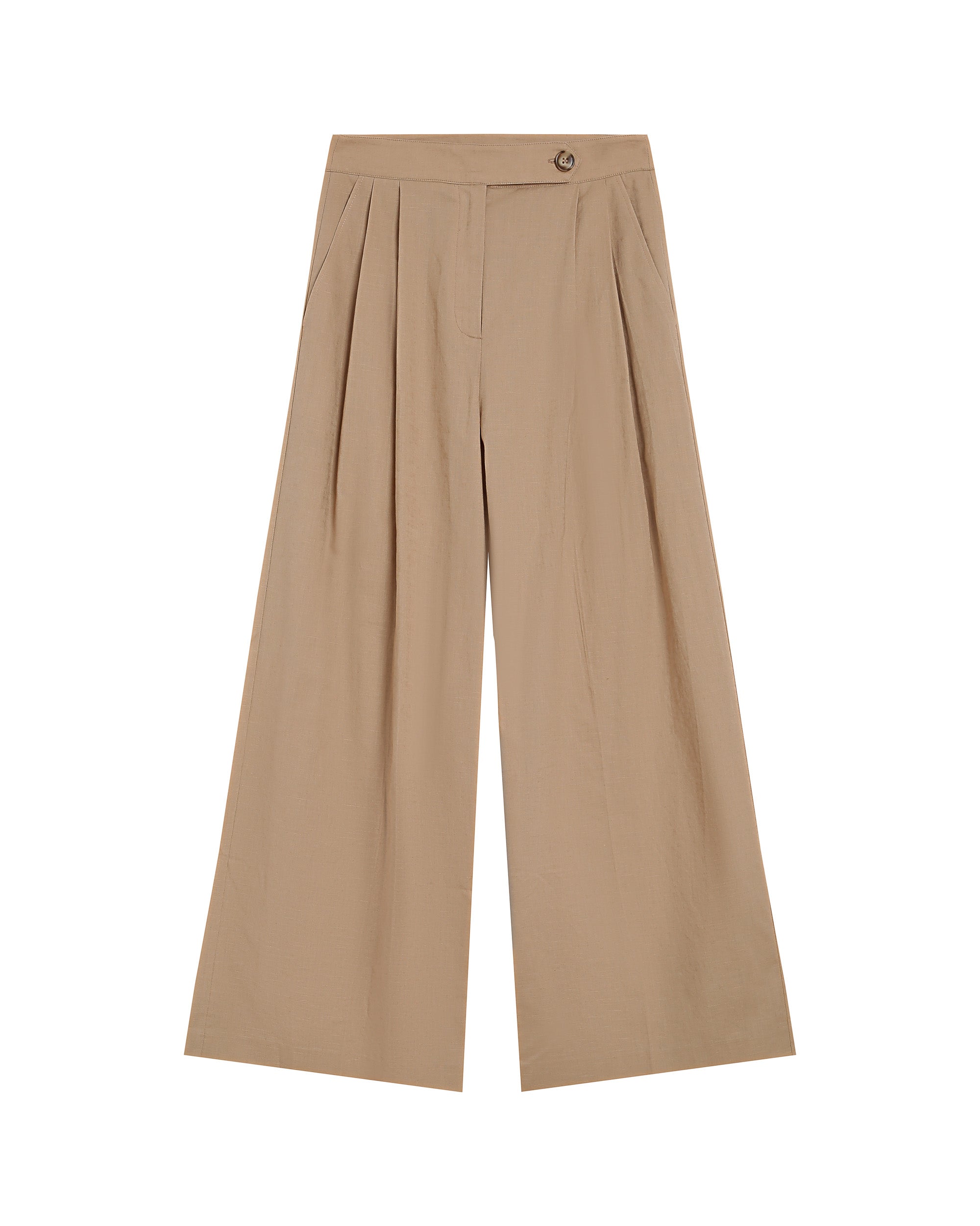 Pantalon droit en lin beige Robin