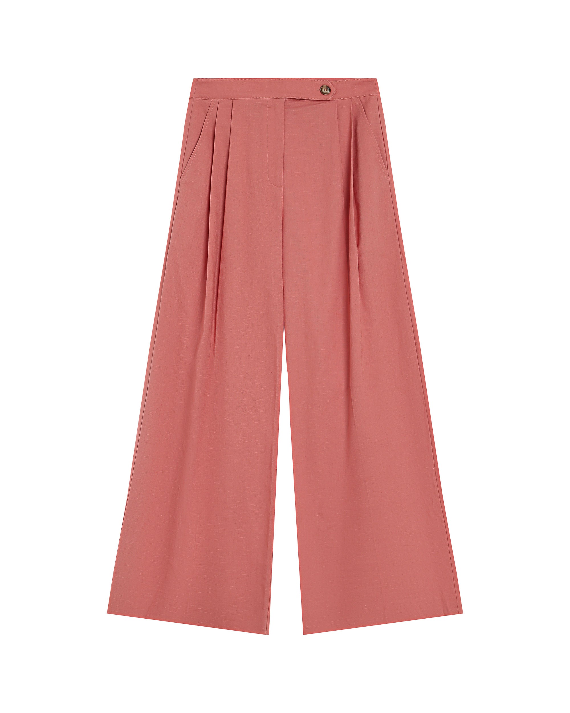 Pantalon droit en lin rose Robin