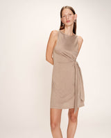 Robe courte en lurex taupe Rolling