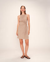 Robe courte en lurex taupe Rolling