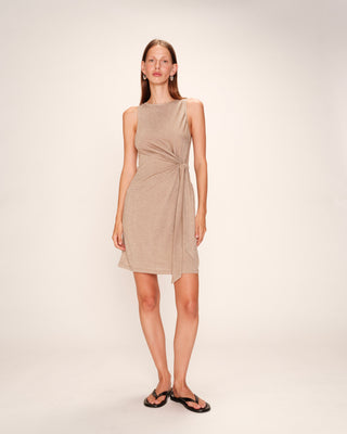 ROBE COURTE TAUPE ROLLING