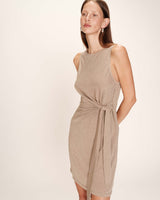Robe courte en lurex taupe Rolling
