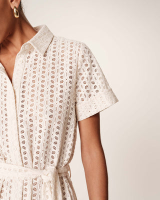 ROBE COURTE ECRU ROMANE