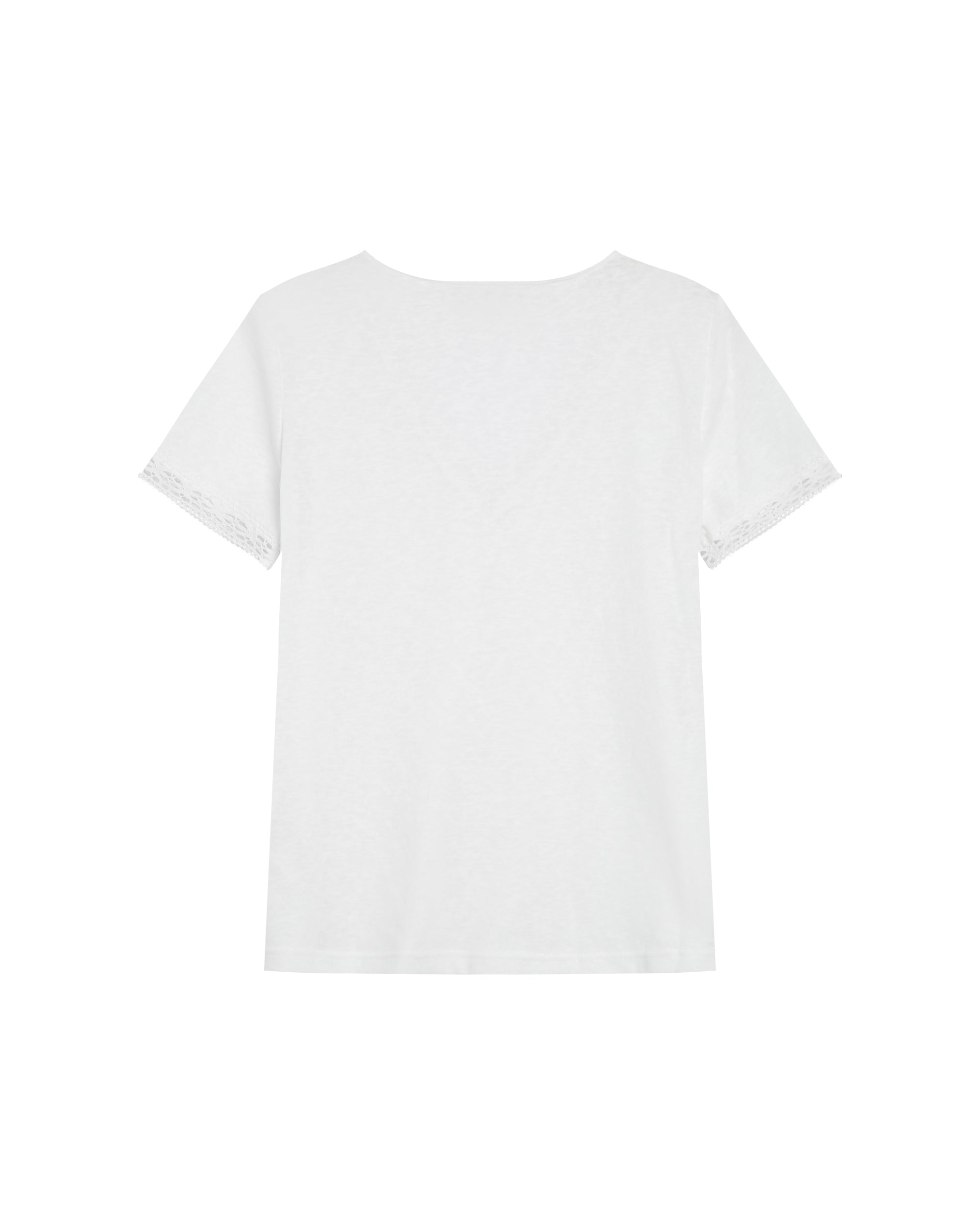 Top col v en dentelle ecru Rome