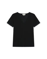 Top col v en dentelle noir Rome