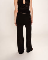 Pantalon en maille ajoure noir Romy