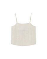 Top raye en lin et coton beige Rondini