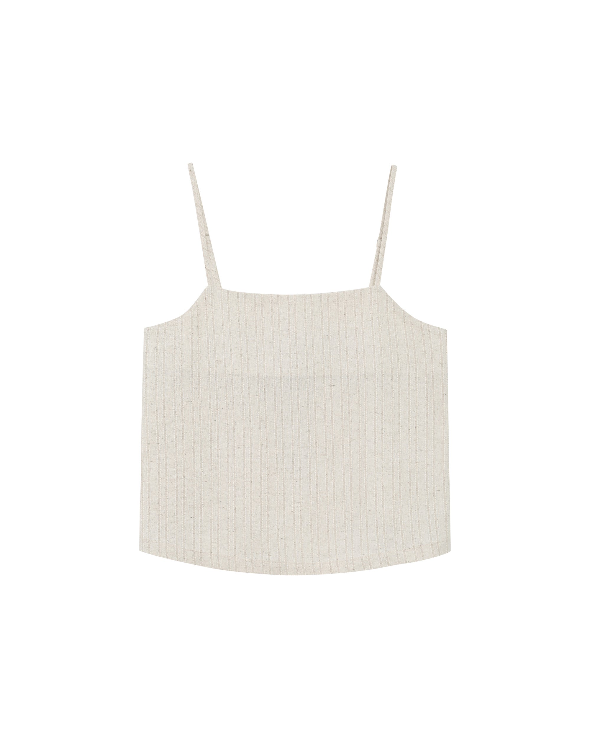 Top raye en lin et coton beige Rondini