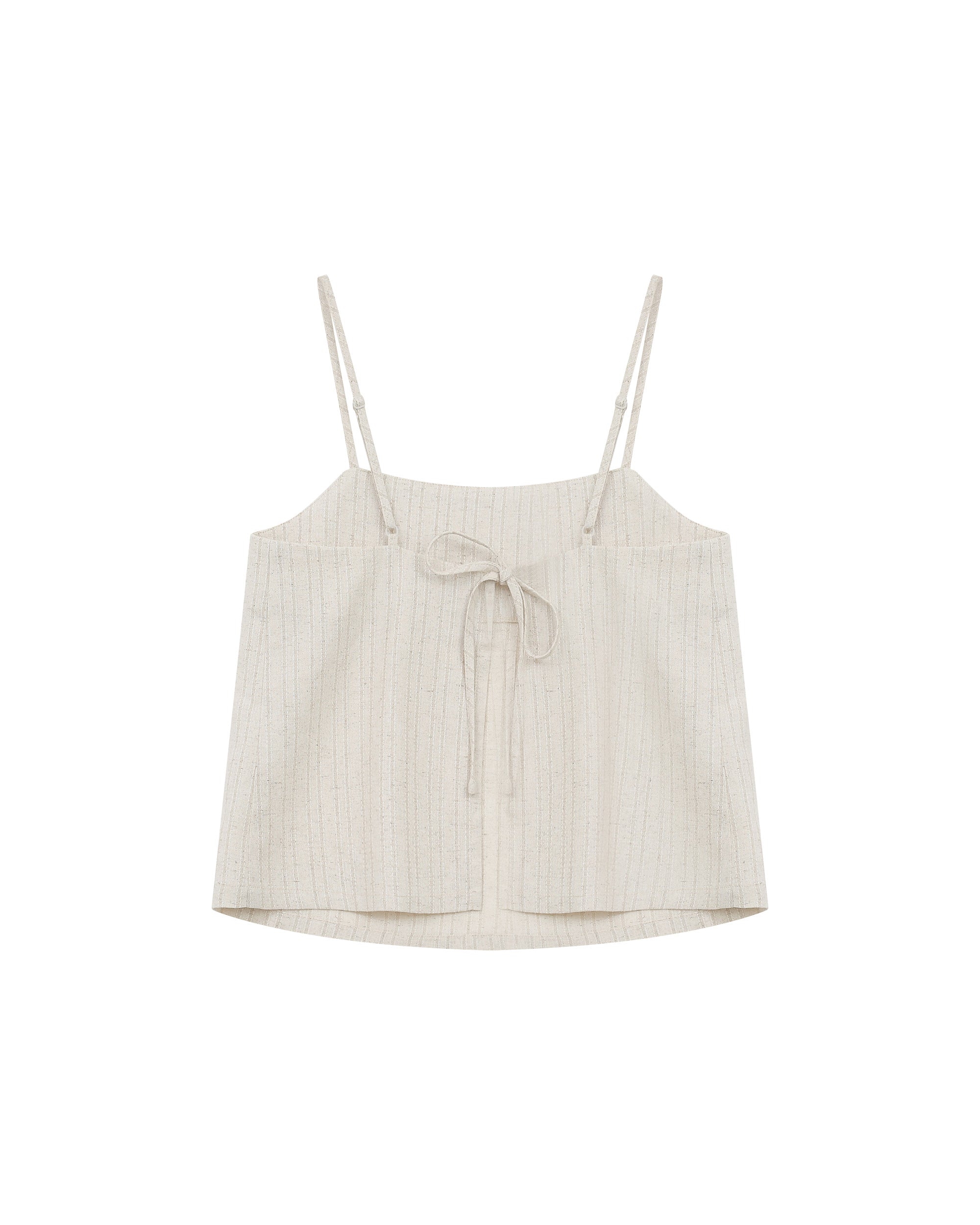 Top raye en lin et coton beige Rondini