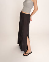 Jupe longue fluide anthracite Ronsard