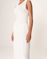 Jupe longue fluide ecru Ronsard