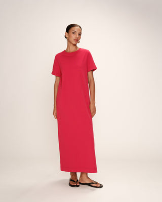 ROBE MI-LONGUE CERISE ROSALIE