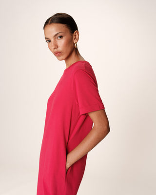 ROBE MI-LONGUE CERISE ROSALIE