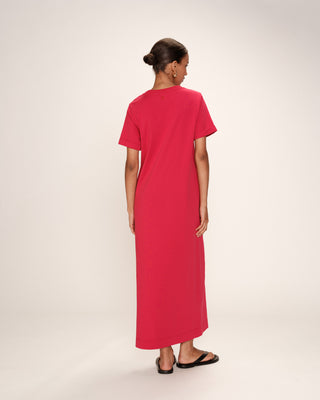 ROBE MI-LONGUE CERISE ROSALIE
