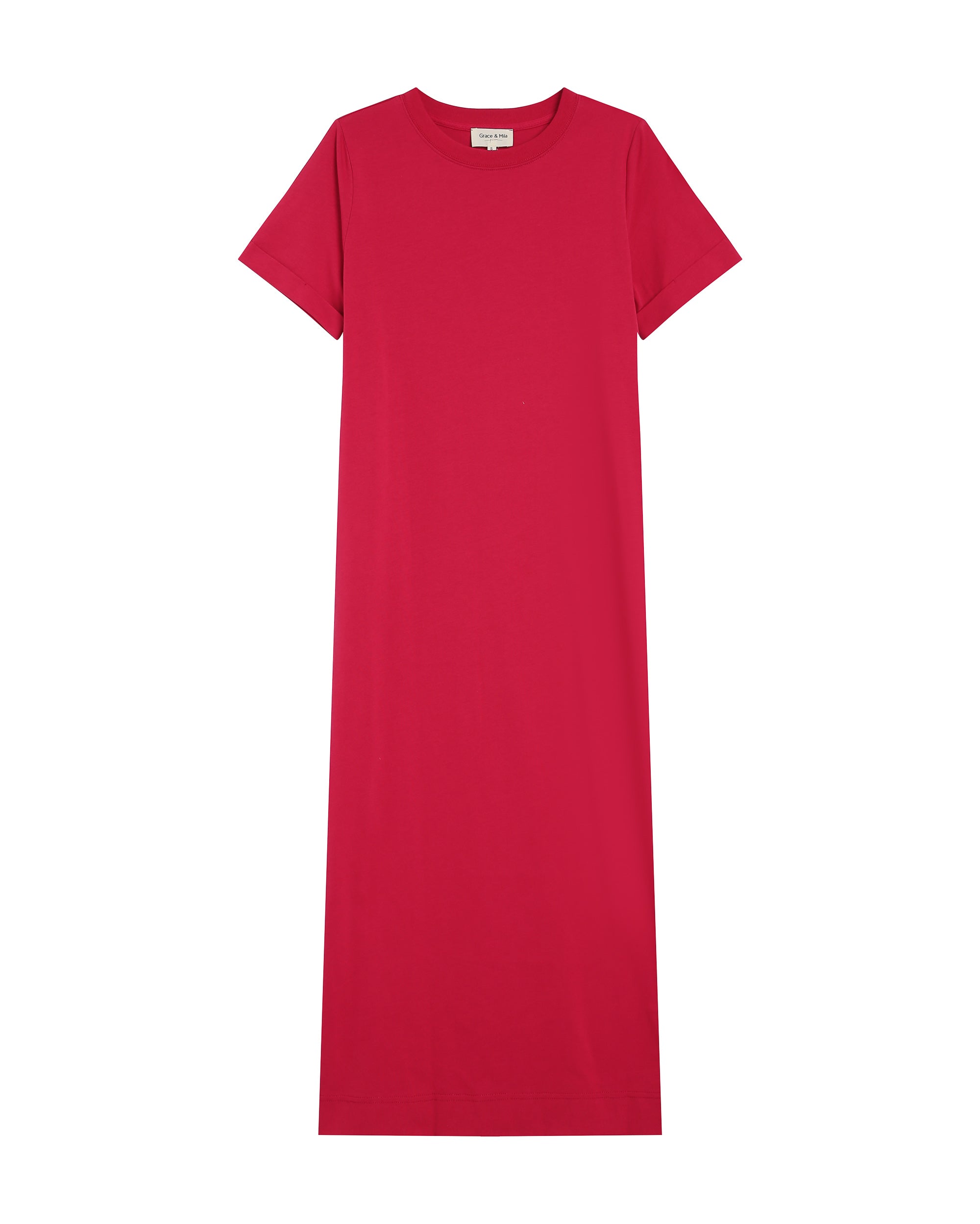 Robe t-shirt longue cerise Rosalie