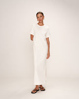 Robe t-shirt longue ecru Rosalie