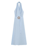 Robe longue dos nu bleu Rosamour