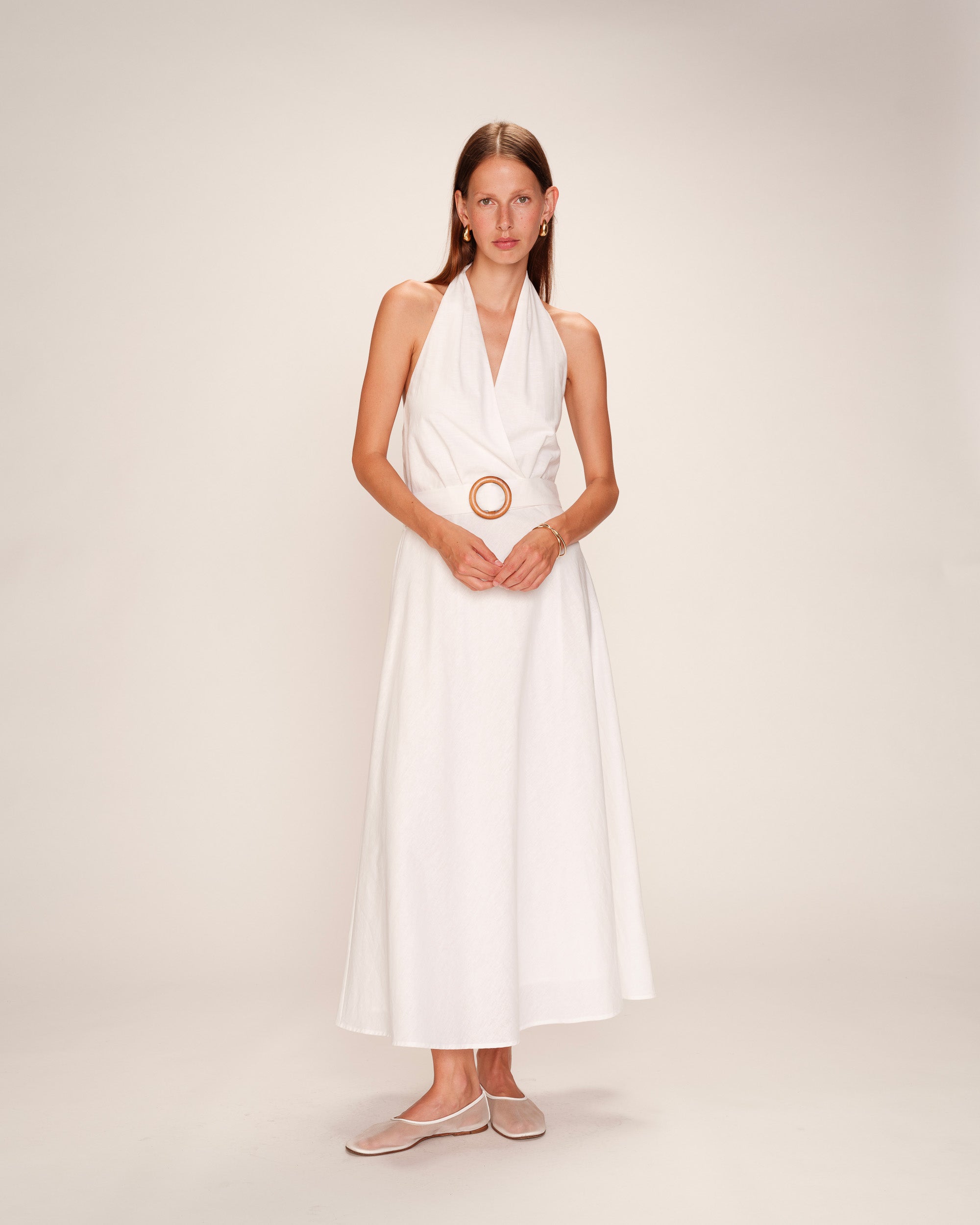 Robe longue dos nu ecru Rosamour