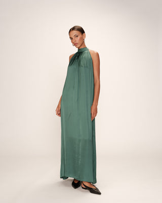 ROBE MI-LONGUE EMERAUDE ROSE