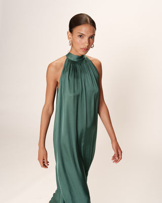 ROBE MI-LONGUE EMERAUDE ROSE