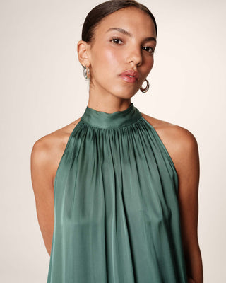 ROBE MI-LONGUE EMERAUDE ROSE