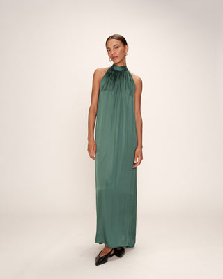 ROBE MI-LONGUE EMERAUDE ROSE