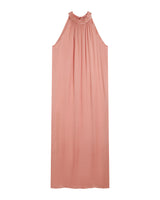 Robe longue en satin rose Rose