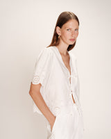 Eyelet embroidered blouse ecru Rosie