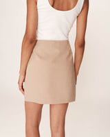 Jupe courte en lin et coton beige Roso