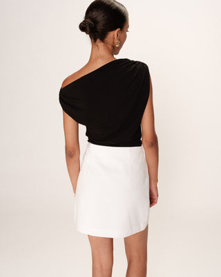 Jupe midi en lin à fleurs en blanc – SIR Jupe midi en lin à fleurs en blanc – SIR