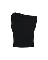 Top asymetrique drape noir Rotonde