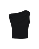 Top asymetrique drape noir Rotonde