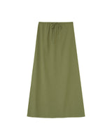 Jupe longue en lin et coton vert Rousse
